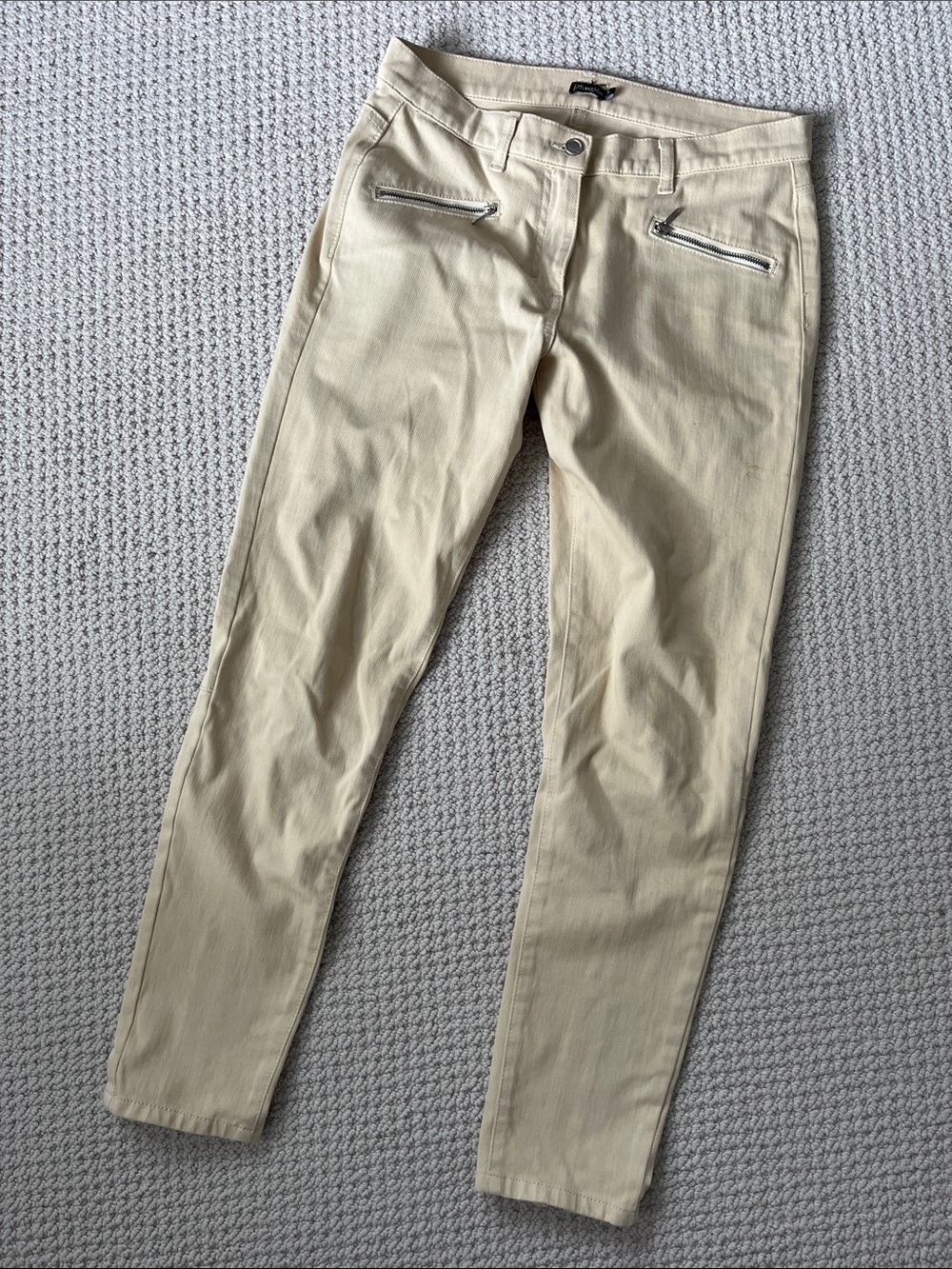 J. McLaughlin Skinny Denim in Light Beige with Zip Pockets 6